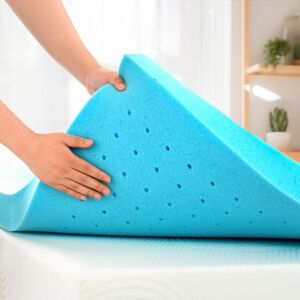 CHUN YI ® 5cm Double Gel-Infused Memory Foam Mattress Topper,Breathable Cooling and Flexible Support, Pressure Relief Comfort 2 Inch Mattress Pad (4ft6 Double (135x190cm)), Blue CHUN YI ® 5cm Double Gel-Infused Memory Foam Mattress Topper,Breathable Cooling and Flexible Support, Pressure Relief Comfort 2 Inch Mattress Pad (4ft6 Double (135x190cm)), Blue
