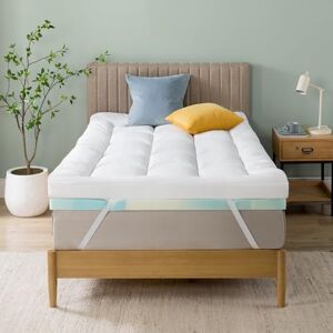 Zinus White Polyester Mattress Topper - Mattress Topper Zinus White Polyester Mattress Topper - Mattress Topper