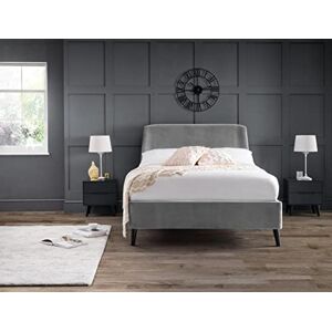 Julian Bowen Frida Curved Velvet 150cm King Bed Grey Julian Bowen Frida Curved Velvet 150cm King Bed Grey