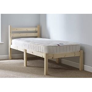 STRICTLY BEDS&BUNKS Thor Pine Bed Frame including Sprung Mattress (20 cm), 3ft Single STRICTLY BEDS&BUNKS Thor Pine Bed Frame including Sprung Mattress (20 cm), 3ft Single