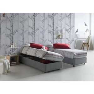 Talamo Italia Single bed Melissa, Container bed with fabric covering, 100% Made in Italy, Side opening, suitable for mattress 80x190 cm, Grey Talamo Italia Single bed Melissa, Container bed with fabric covering, 100% Made in Italy, Side opening, suitable for mattress 80x190 cm, Grey