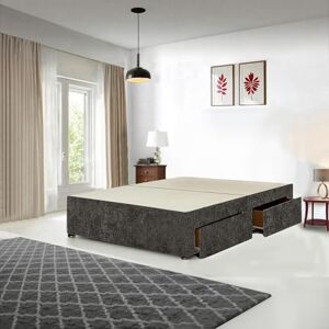 Divan Beds Deals Charcoal Chenille Divan Bed Base with Storage Available in 3ft, 4ft, 4ft6, 5ft, 6ft ((4FT Small Double Bed Base 2 Drawers)) Divan Beds Deals Charcoal Chenille Divan Bed Base with Storage Available in 3ft, 4ft, 4ft6, 5ft, 6ft ((4FT Small Double Bed Base 2 Drawers))