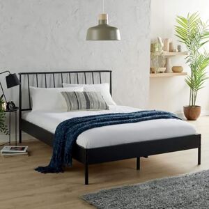 Home Source Black Metal Bed Frame, Headboard, Bedroom Furniture, 4ft 6-Inch Double Home Source Black Metal Bed Frame, Headboard, Bedroom Furniture, 4ft 6-Inch Double