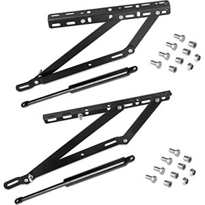 Emuca Set of Lifting mechanisms for canapé beds, Lateral System 90 cm, Black Painted, Steel Emuca Set of Lifting mechanisms for canapé beds, Lateral System 90 cm, Black Painted, Steel