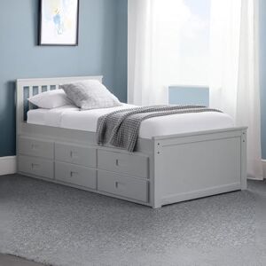 Julian Bowen Light Grey Wood Maisie Captains Bed with Underbed and Drawers Julian Bowen Light Grey Wood Maisie Captains Bed with Underbed and Drawers