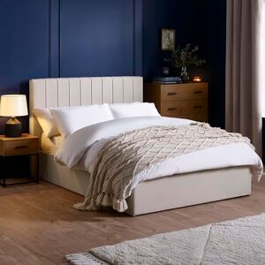 Julian Bowen Aylen King Bed Cream Ottoman King Size Bed Frame with Storage, 5ft/150cm with Upholstered Linen Oatmeal Headboard, No Box Spring Needed 110 x 168 x 213cm Julian Bowen Aylen King Bed Cream Ottoman King Size Bed Frame with Storage, 5ft/150cm with Upholstered Linen Oatmeal Headboard, No Box Spring Needed 110 x 168 x 213cm