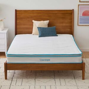 Linenspa Euro King (160 x 200 cm) Memory Foam and Coil Spring 20 cm Hybrid Mattress Medium Firm Feel Bed in a Box Rolled Mattress 5ft3 x 6ft6 x 8 in Conforming and Breathable White Linenspa Euro King (160 x 200 cm) Memory Foam and Coil Spring 20 cm Hybrid Mattress Medium Firm Feel Bed in a Box Rolled Mattress 5ft3 x 6ft6 x 8 in Conforming and Breathable White