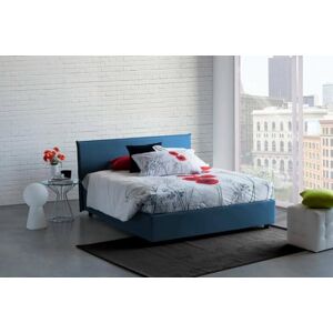 Talamo Italia Double bed Brenda, Container bed with fabric covering, 100% Made in Italy, Front opening, with mattress Cm 160x200 included, Blue Talamo Italia Double bed Brenda, Container bed with fabric covering, 100% Made in Italy, Front opening, with mattress Cm 160x200 included, Blue