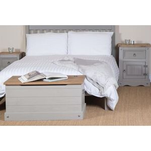 Home Source Solid Pine Wood 4ft 6-Inch Double Bed Slatted Frame And Headboard, Low Foot End Home Source Solid Pine Wood 4ft 6-Inch Double Bed Slatted Frame And Headboard, Low Foot End