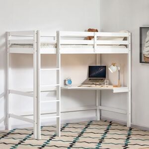 Vida Designs Sydney High Sleeper Bunk Bed, Solid Pine Wood Kids Loft Bed Frame With Desk, Perfect For Children, Single 3 Foot, White Vida Designs Sydney High Sleeper Bunk Bed, Solid Pine Wood Kids Loft Bed Frame With Desk, Perfect For Children, Single 3 Foot, White