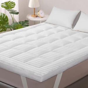 GC GAVENO CAVAILIA Memory Foam Mattress Topper Double Bed 10cm Thick Quilted Satin Stripe Mattress Topper Cooling & Breathable Mattress Pad with Elastic Straps Mattress Toppers Bed 137 x 190 cm GC GAVENO CAVAILIA Memory Foam Mattress Topper Double Bed 10cm Thick Quilted Satin Stripe Mattress Topper Cooling & Breathable Mattress Pad with Elastic Straps Mattress Toppers Bed 137 x 190 cm