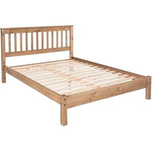 Home Source Corona Solid Wood Slatted 4ft 6in Double Bed Frame, Natural Pine Home Source Corona Solid Wood Slatted 4ft 6in Double Bed Frame, Natural Pine