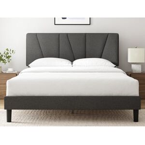 ZINUS Maya King Bed Frame with Headboard 5ft (150 x 200 cm) 11.8'' Height Upholstered Bed Base Wooden Slat Support Easy Assembly Dark Grey ZINUS Maya King Bed Frame with Headboard 5ft (150 x 200 cm) 11.8'' Height Upholstered Bed Base Wooden Slat Support Easy Assembly Dark Grey