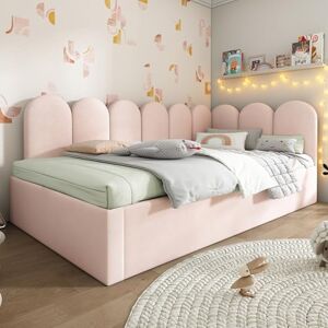Ball & Cast 3FT Single Sofa Bed 90X190cm,Upholstered Bed Daybed With Pull-Out Bed, Guest Beds For Adults and Children, Bed With Metal Slatted Frame, Velvet, Pink (No Mattress) Ball & Cast 3FT Single Sofa Bed 90X190cm,Upholstered Bed Daybed With Pull-Out Bed, Guest Beds For Adults and Children, Bed With Metal Slatted Frame, Velvet, Pink (No Mattress) 