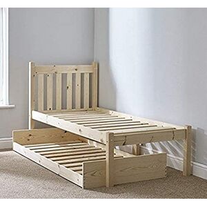 STRICTLY BEDS&BUNKS Amelia Pine Bed Frame with Pull out Guest Bed including Two Mattresses (15 cm Sho STRICTLY BEDS&BUNKS Amelia Pine Bed Frame with Pull out Guest Bed including Two Mattresses (15 cm Sho