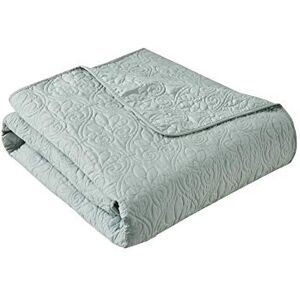 Madison Park Luxe Quilted Throw Blanket Damask Stitching Design, Cotton Filled Spread, Ultra Soft, Cozy Bedding for Living Room Couch, Sofa, Bed, 60x70, Piping Borders Seafoam Madison Park Luxe Quilted Throw Blanket Damask Stitching Design, Cotton Filled Spread, Ultra Soft, Cozy Bedding for Living Room Couch, Sofa, Bed, 60x70, Piping Borders Seafoam