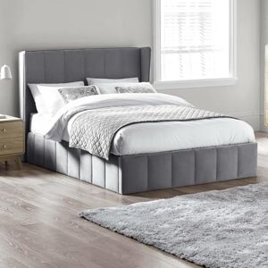 Julian Bowen Katie Grey Velvet Upholstered 135cm Double Ottoman Storage Bed Julian Bowen Katie Grey Velvet Upholstered 135cm Double Ottoman Storage Bed