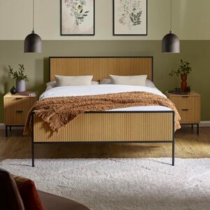 Julian Bowen Sia King Bed Oak Effect King Size Bed Frame with Tall Wooden Headboard and Sturdy Slats, 5ft/150cm, No Box Spring Needed 100 x 156 x 204cm Julian Bowen Sia King Bed Oak Effect King Size Bed Frame with Tall Wooden Headboard and Sturdy Slats, 5ft/150cm, No Box Spring Needed 100 x 156 x 204cm