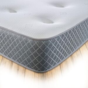 Starlight Beds Nebraska Tufted Kingsize Memory Foam Mattress. Hand Tufted Hybrid Kingsize Mattress with Springs & Memory Foam Layer, Soft Feel, 20cm Deep, Grey. 5ft x 6ft6 (150cm x 200cm) Starlight Beds Nebraska Tufted Kingsize Memory Foam Mattress. Hand Tufted Hybrid Kingsize Mattress with Springs & Memory Foam Layer, Soft Feel, 20cm Deep, Grey. 5ft x 6ft6 (150cm x 200cm)