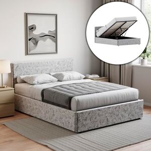 Vida Designs Veronica King Size Ottoman Bed – 5ft Bed Frame with Modern Lift-Up Storage, Upholstered Fabric Headboard, Silver Velvet, Bedroom Furniture (UKFR Certified) Vida Designs Veronica King Size Ottoman Bed – 5ft Bed Frame with Modern Lift-Up Storage, Upholstered Fabric Headboard, Silver Velvet, Bedroom Furniture (UKFR Certified)