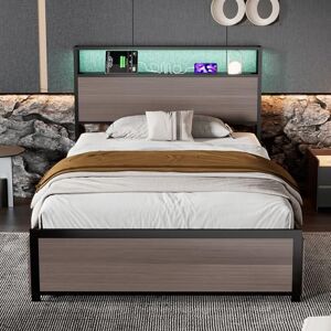 Ball & Cast 3FT single bed 90x190cm, With LED light strip and 4 drawerss, 2 USB port+1 Type C, Durable and Sturdy, Youth Multifunctional bed, Grey Ball & Cast 3FT single bed 90x190cm, With LED light strip and 4 drawerss, 2 USB port+1 Type C, Durable and Sturdy, Youth Multifunctional bed, Grey