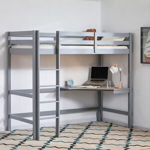 Vida Designs Sydney High Sleeper Bunk Bed, Solid Pine Wood Kids Loft Bed Frame With Desk, Perfect For Children, Single 3 Foot, Grey Vida Designs Sydney High Sleeper Bunk Bed, Solid Pine Wood Kids Loft Bed Frame With Desk, Perfect For Children, Single 3 Foot, Grey