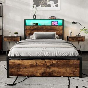 Ball & Cast 5ft King Upholstered Bed Frame with Hydraulic Storage, Linen Ottoman Bed with LED Lighting and Charging Station, USB and Type C Ports, No Box Spring Needed, Grey (No Mattress) Ball & Cast 5ft King Upholstered Bed Frame with Hydraulic Storage, Linen Ottoman Bed with LED Lighting and Charging Station, USB and Type C Ports, No Box Spring Needed, Grey (No Mattress)