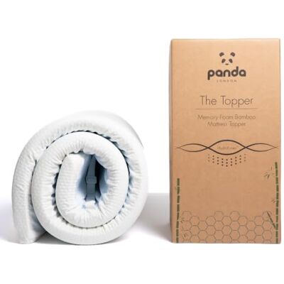 Panda London - Panda Memory Foam Topper - Bamboo - White - Mattress Topper Panda London - Panda Memory Foam Topper - Bamboo - White - Mattress Topper