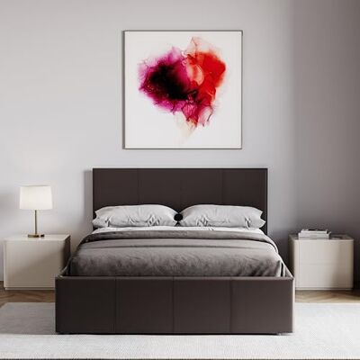 Vida Designs Lisbon Small Double Bed, 4Ft Ottoman Bed Frame Upholstered Faux Leather Headboard Low Foot End Bedroom Furniture, Brown (UKFR Certified) Vida Designs Lisbon Small Double Bed, 4Ft Ottoman Bed Frame Upholstered Faux Leather Headboard Low Foot End Bedroom Furniture, Brown (UKFR Certified)