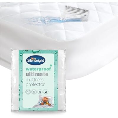 Silentnight Supersoft Waterproof Mattress Protector – Luxury Quilted Quiet Bed Mattress Pad Cover with Extra Deep Fitted Skirt and Waterproof Protection – Small Double 4ft Silentnight Supersoft Waterproof Mattress Protector – Luxury Quilted Quiet Bed Mattress Pad Cover with Extra Deep Fitted Skirt and Waterproof Protection – Small Double 4ft