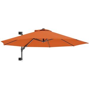 Outsunny 3 M Wall Mounted Garden Parasol Umbrella with Rotate, Outdoor Market Umbrella Sun Shade Canopy with 8 Ribs, Orange Outsunny 3 M Wall Mounted Garden Parasol Umbrella with Rotate, Outdoor Market Umbrella Sun Shade Canopy with 8 Ribs, Orange