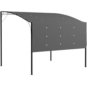 Outsunny 3 x 2.5m Patio Metal Gazebo Door Window Awning Wall Mount Canopy Outdoor Sunshade with Extended Shelter Charcoal Grey Outsunny 3 x 2.5m Patio Metal Gazebo Door Window Awning Wall Mount Canopy Outdoor Sunshade with Extended Shelter Charcoal Grey