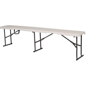 Home Source Pair of Folding Benches, Camping Party Picnic BBQ Stall Garden Indoor Outdoor, Metal Frame, White, 6ft Home Source Pair of Folding Benches, Camping Party Picnic BBQ Stall Garden Indoor Outdoor, Metal Frame, White, 6ft