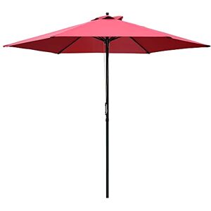 Outsunny 2.8m Garden Parasol Umbrella, Round Outdoor Market Table Umbrella Sun Shade Canopy, Wine Red Outsunny 2.8m Garden Parasol Umbrella, Round Outdoor Market Table Umbrella Sun Shade Canopy, Wine Red