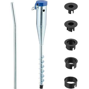 Relaxdays Ground Sleeve, for Parasol & Rotary Clothes Dryer, Screw In, 25-55 mm Rod Thickness, Fixing Plug, Silver/Blue, Steel, 56 x 7 x 10 cm Relaxdays Ground Sleeve, for Parasol & Rotary Clothes Dryer, Screw In, 25-55 mm Rod Thickness, Fixing Plug, Silver/Blue, Steel, 56 x 7 x 10 cm