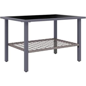 Outsunny Outdoor Rattan Coffee Table, Rectangular Tea Side Table with Tempered Glass Top, Storage Shelf, Foot Pads, Garden Furniture for Patio, Balcony, Mixed-grey Outsunny Outdoor Rattan Coffee Table, Rectangular Tea Side Table with Tempered Glass Top, Storage Shelf, Foot Pads, Garden Furniture for Patio, Balcony, Mixed-grey