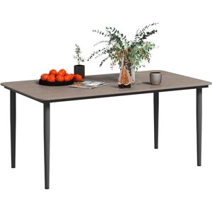 Outsunny Garden Table, Outdoor Dining Table for 6 People, 160 x 90 x 74 cm, with Rust Resistant Metal Frame, WPC Top, for Balcony, Terrace, Dark Grey Outsunny Garden Table, Outdoor Dining Table for 6 People, 160 x 90 x 74 cm, with Rust Resistant Metal Frame, WPC Top, for Balcony, Terrace, Dark Grey