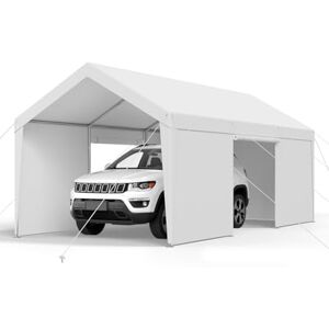 VEVOR Carport, 12 x 20 FT Outdoor Car Canopy, Potable Carport with Removable Sidewalls & Door, Heavy Duty Car Shelter, UV-Resistant & Water-Resistant, All-Season Protection for Automobile Boat White VEVOR Carport, 12 x 20 FT Outdoor Car Canopy, Potable Carport with Removable Sidewalls & Door, Heavy Duty Car Shelter, UV-Resistant & Water-Resistant, All-Season Protection for Automobile Boat White