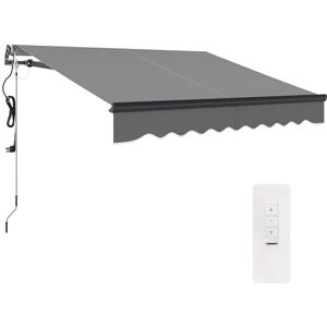 Outsunny 2.5 x 2m Electric Awning with Remote Controller, Aluminium Frame DIY Retractable Awning, UV30+ Sun Shade Canopy for Garden Patio Deck Door Window, Dark Grey Outsunny 2.5 x 2m Electric Awning with Remote Controller, Aluminium Frame DIY Retractable Awning, UV30+ Sun Shade Canopy for Garden Patio Deck Door Window, Dark Grey