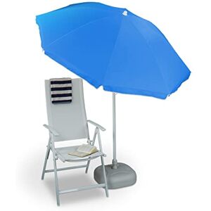 Relaxdays Sun Umbrella 180 cm, 8 Polyester Ribs, Tilt Function, Garden Umbrella, Blue Relaxdays Sun Umbrella 180 cm, 8 Polyester Ribs, Tilt Function, Garden Umbrella, Blue