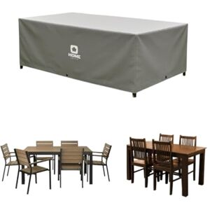 Home Source Waterproof Outdoor Patio Furniture Cover – UV Resistant 130g PE Knitting Cloth, Drawstring Closure for Garden & Rattan Sets, Protects Against Rain, Sun & Dust Home Source Waterproof Outdoor Patio Furniture Cover – UV Resistant 130g PE Knitting Cloth, Drawstring Closure for Garden & Rattan Sets, Protects Against Rain, Sun & Dust