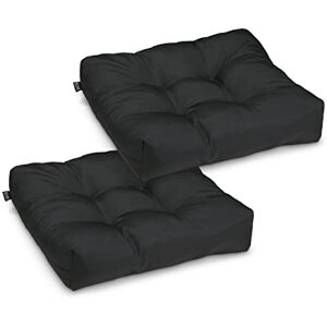 Classic Accessories 62-113-010402-2PK Water-Resistant 19 x 19 x 5 Inch Square, Black, 2-Pack Patio Seat Cushion Classic Accessories 62-113-010402-2PK Water-Resistant 19 x 19 x 5 Inch Square, Black, 2-Pack Patio Seat Cushion