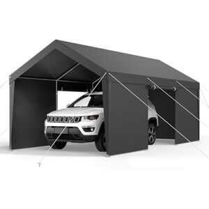 VEVOR Carport, 10 x 20 FT Outdoor Car Canopy, Potable Carport with Removable Sidewalls & Door, Heavy Duty Car Shelter, UV-Resistant & Water-Resistant, All-Season Protection for Automobile Boat Grey VEVOR Carport, 10 x 20 FT Outdoor Car Canopy, Potable Carport with Removable Sidewalls & Door, Heavy Duty Car Shelter, UV-Resistant & Water-Resistant, All-Season Protection for Automobile Boat Grey