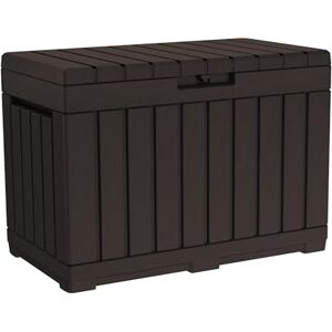 Keter Kentwood 50 Gallon Resin Deck Box-Organization and Storage for Patio Cushions, Throw Pillows and Garden Tools, Brown Keter Kentwood 50 Gallon Resin Deck Box-Organization and Storage for Patio Cushions, Throw Pillows and Garden Tools, Brown