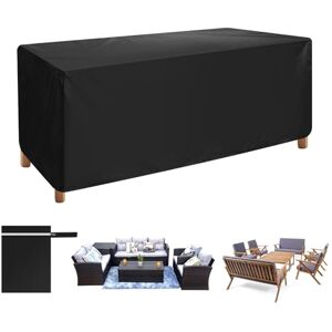 AiQInu Universal Cover for Garden Furniture, Lounge Furniture Cover, 170 x 94 x 70 cm, 420D Oxford Fabric, Waterproof, Windproof, UV-Resistant for Garden Tables, Patio Furniture, Outdoor Table (Black) AiQInu Universal Cover for Garden Furniture, Lounge Furniture Cover, 170 x 94 x 70 cm, 420D Oxford Fabric, Waterproof, Windproof, UV-Resistant for Garden Tables, Patio Furniture, Outdoor Table (Black)