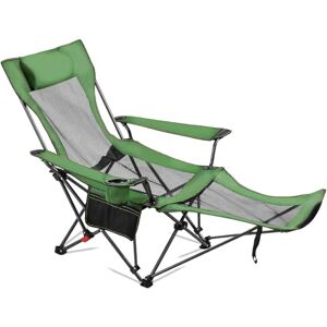 VEVOR Reclining Camping Chair, 4 Adjustable Positions, Portable Folding Lounger for Adults, Mesh Beach Chair with Headrest & Foot Rest, Supports 220 lbs, Heavy Duty Camp Chairs for Patio, Green VEVOR Reclining Camping Chair, 4 Adjustable Positions, Portable Folding Lounger for Adults, Mesh Beach Chair with Headrest & Foot Rest, Supports 220 lbs, Heavy Duty Camp Chairs for Patio, Green