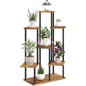 Outsunny 5 Tier Plant Stand Indoor Outdoor, Tiered Corner Steel Wood Plant Shelf for Multiple Plants, Tall Flower Stand Display Rack for Garden Patio Balcony Living Room, Carbonised Finish Outsunny 5 Tier Plant Stand Indoor Outdoor, Tiered Corner Steel Wood Plant Shelf for Multiple Plants, Tall Flower Stand Display Rack for Garden Patio Balcony Living Room, Carbonised Finish
