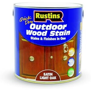 RUSTINS Quick Dry Outdoor Wood Satin Satin Light Oak 2.5ltrl- Durable and Weather-Resistant Finish, Fast Drying, Vibrant Color for Decks, Fences, & Furniture, Available in Many Wood Shades RUSTINS Quick Dry Outdoor Wood Satin Satin Light Oak 2.5ltrl- Durable and Weather-Resistant Finish, Fast Drying, Vibrant Color for Decks, Fences, & Furniture, Available in Many Wood Shades