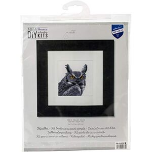 Vervaco Cross Stitch KIT, Grey Owl On Aida (18 Count), One Size Vervaco Cross Stitch KIT, Grey Owl On Aida (18 Count), One Size