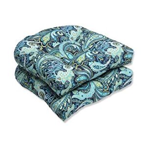 Pillow Perfect Paisley Indoor/Outdoor Chair Seat Cushion, Tufted, Weather, and Fade Resistant, 19" x 19", Blue/Green Pretty, 2 Count Pillow Perfect Paisley Indoor/Outdoor Chair Seat Cushion, Tufted, Weather, and Fade Resistant, 19" x 19", Blue/Green Pretty, 2 Count
